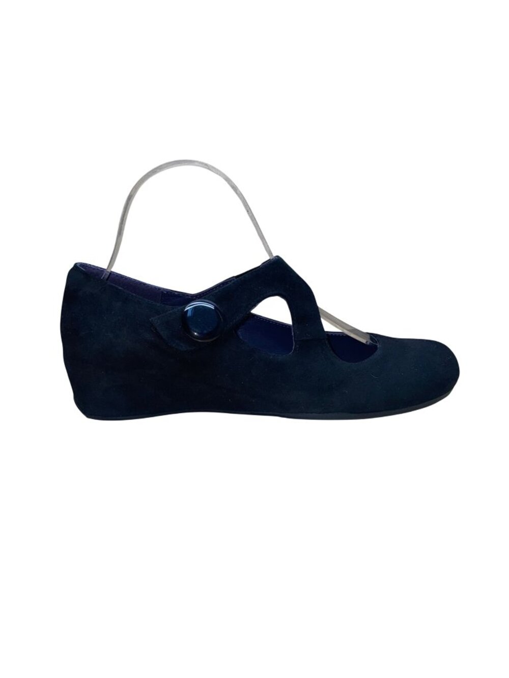Vaneli Women’s Black Suede Mary Jane Matro Wedge Shoes Size 7.5